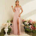 Elegant Light Pink French-Style Luxury Evening Gown